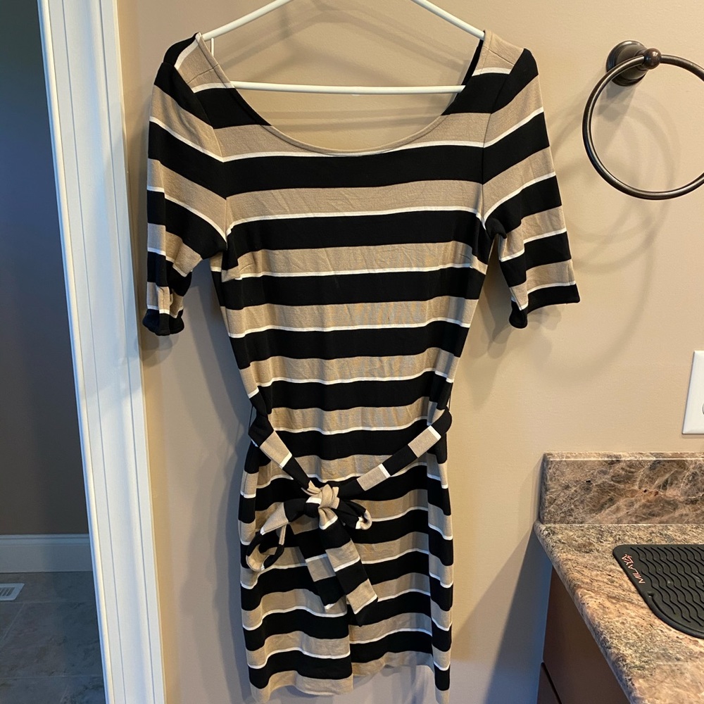 Banana Republic Tan Striped Dress, XS